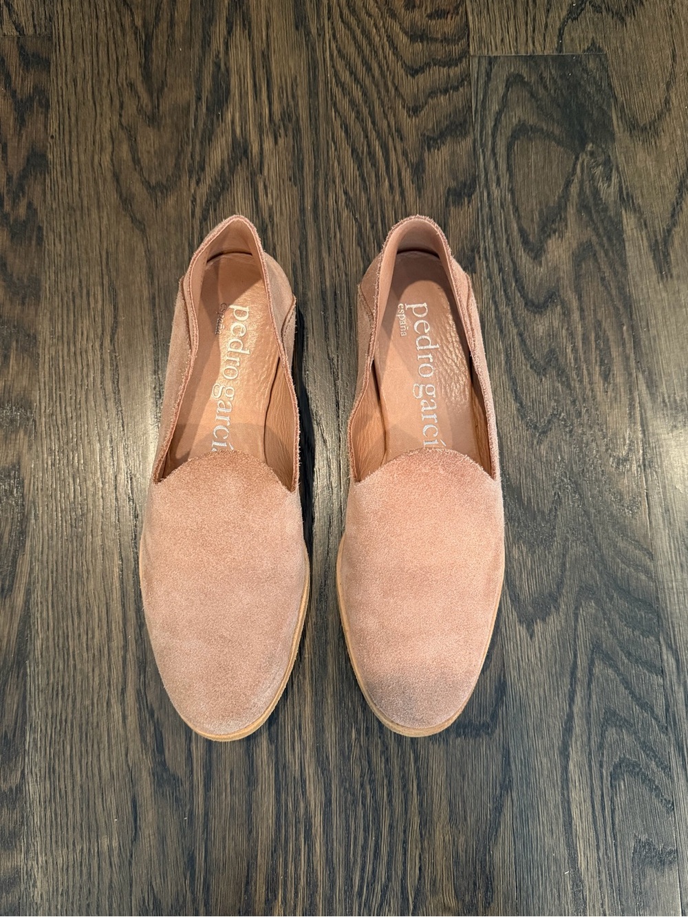 Pedro Garcia Yoshi Slip-On Smoking Suede Slipper in Macaron Castoro Pink Size 37 - Picture 2 of 10